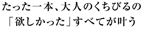 たった一本、大人のくちびるの「欲しかった」すべてが叶う