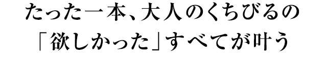 たった一本、大人のくちびるの「欲しかった」すべてが叶う