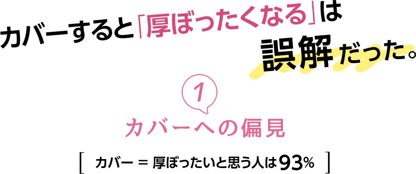 カバーすると「厚ぼったくなる」は誤解だった。①カバーへの偏見　カバー＝厚ぼったいと思う人は93％