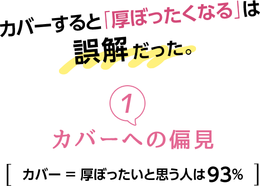 カバーすると「厚ぼったくなる」は誤解だった。①カバーへの偏見　カバー＝厚ぼったいと思う人は93％