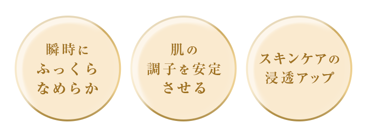 瞬時にふっくらなめらか､肌の調子を安定させる､スキンケアの浸透アップ