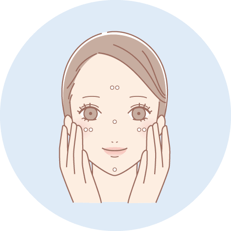 化粧下地を塗る女性 イラスト
