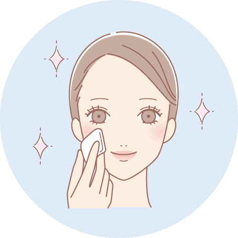 ジェルおしろいを塗る女性 イラスト