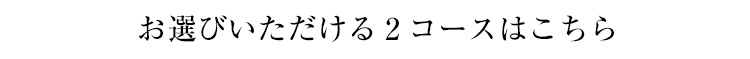 お選びいただける2コースはこちら