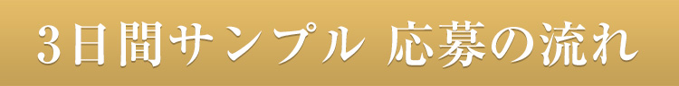 3日間サンプル 応募の流れ