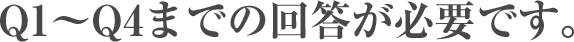 Q1～Q4までの回答が必要です。