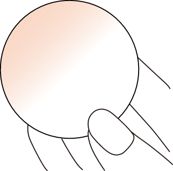 フェイスパウダーがついたスポンジ イラスト