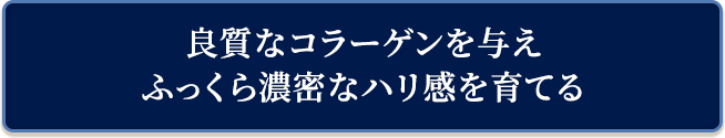 良質なコラーゲンを与えふっくら濃密なハリ感を育てる
