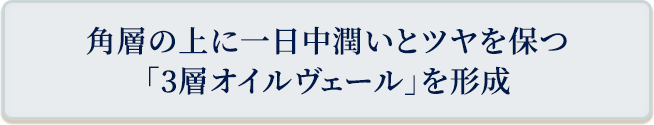 角層の上に一日中潤いとツヤを保つ「3層オイルヴェール」を形成