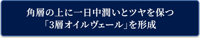 角層の上に一日中潤いとツヤを保つ「3層オイルヴェール」を形成