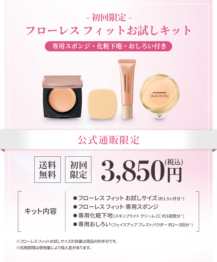初回限定 フローレス フィットお試しキット 送料無料 3,850円(税込)